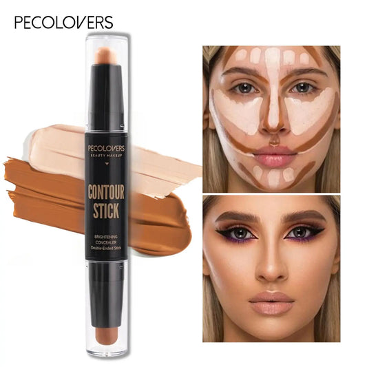Double Head Highlighter Pen Face Bronzer Make up Base Stick Contouring Foundation Contour Makeup Matte Stick Pen Cosmetics